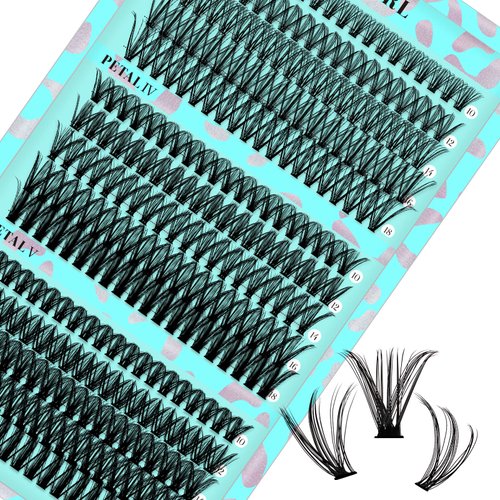 Lash Clusters Diy Eyelash Extensions Individual Lashes Cluster Wispy D Curl Eyelashes Extension Clusters Fluffy Natural 300pcs False Lashes(PP304050,D-Mix10-18mm)