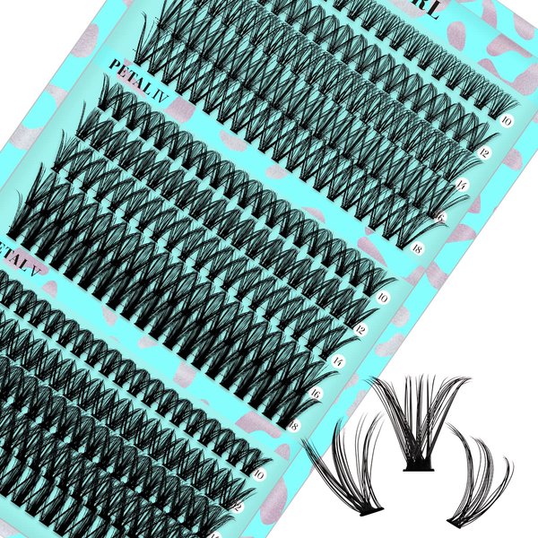 Lash Clusters Diy Eyelash Extensions Individual Lashes Cluster Wispy D Curl Eyelashes Extension Clusters Fluffy Natural 300pcs False Lashes(PP304050,D-Mix10-18mm)