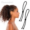 Framendino, 8 Pack Black Adjustable Length Elastic Satin Hair Ties Sliding Ponytail Holders Hair Band for Afro Puff Women Hair Accessories