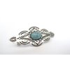 Generic Turquoise blue and silver metal alligator hair clip barrette fine thin hair (Pattern: Alligator clip)