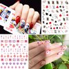 Penugo 10 Sheets Self-Adhesive Poker Nail Art Stickers, Playing Card Pattern Nail Decals for Nail Art DIY Design, Geometric Numbers Letter Style Manicure Decorations Sticker for Women/Girls