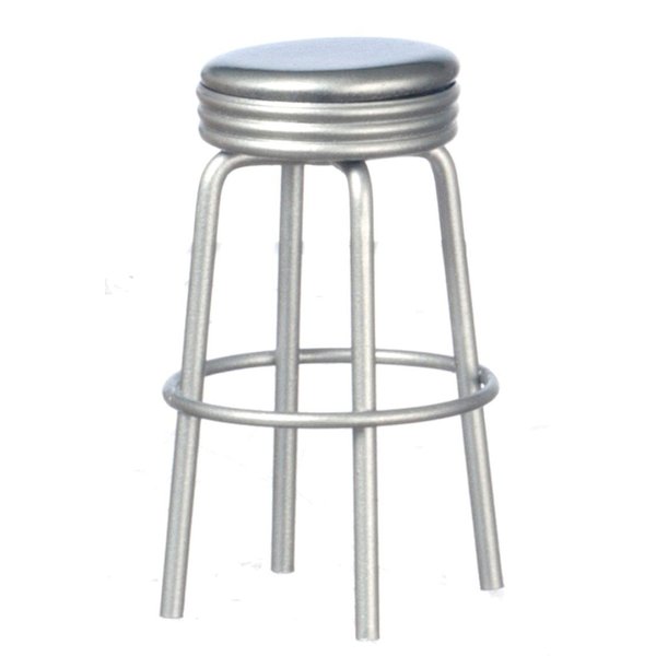 Dollhouse Miniature Silver Retro Diner Stool