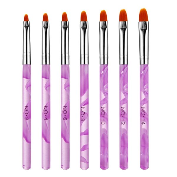 Yimart® 7pcs UV Gel Nail Brush Nail Art Brush Nail Ar Pens Nail Brushes UV Gel Nail Polish Painting Drawing Brushes set Manicure Tools Set Kit (H)