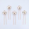 Wedding Hair Pins for Bride, 5PCS Wedding Decorative Hair Pins Rose Gold with Rhinestone Hair Accessories for Wedding (Rose Gold Clear）