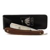 G.B.S Natural Wood Finish Scales 5/8in Straight Razor, Shaving Razor with Dark Wooden Handle and Stainless Steel Perfect for Beard Shaping