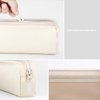 DOBMIT Big Capacity Pencil Case, Pure Color Pen Pouch with Zipper Stationary Storage Bag for Adult Students Officers, Cream White