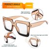 FEISEDY Fashion Oversized Blue Light Glasses for Women Anti Fatigue Thick Square Computer Eyewear B2381