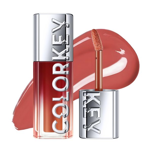 COLORKEY 3D Plump Oil Lip Gloss | High-shine Finish | Mild and non-irritating | Moisturizing | Clear and Natural | lip plumper | Lip Tint (G02 Morning Coffee, 3ml)