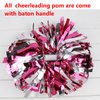 Metallic Cheerleader Cheerleading Pom Poms 6 inch 1 Pair (Red/Gold)