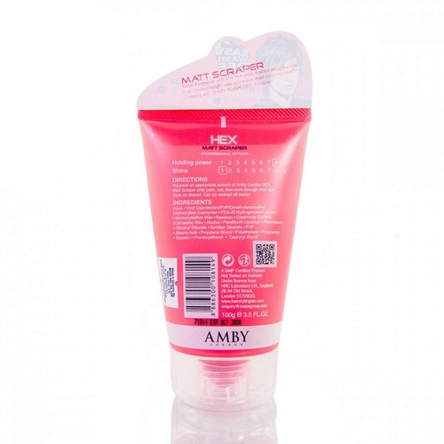 HEX Amby Hair Wax for Men Hair Styling Wax Matt Scraper 3.5oz (100g) with Strong Lasting Hold, Matte Non-Greasy Dry Finish for Modern Hairstyles, Natural Pliable Moldable Texture Paste