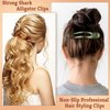 9 Pcs Alligator Hair Clips Oval French Barrette Flat Claw Clips Plastic Hair Accessories for Women Jaw Hair Clips for Styling Hair Clamps Barrettes for Thick Curly Fine Hair Sectioning Girls Gifts