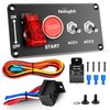 Nilight Ignition Switch Panel 12V 4 in 1 Rocker Switch with Engine Push Button Toggle Switches with Relay Wiring Harness LED for RV Truck Racing Car Boat Marine Trailer, 2 Years Warranty