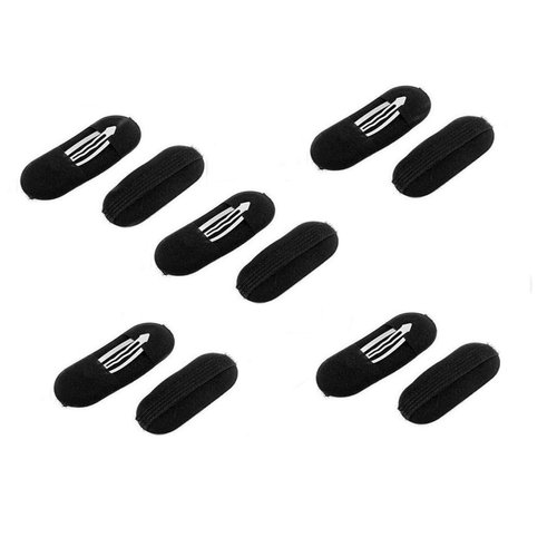 ericotry 10pcs Black Women Lady Girl Sponege Bump Up Hair Clip Volume Inserts Tool Bun Updo Hair Styling Barrettes Fluffy Hair Pad