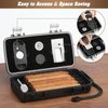 Travel Cigar Humidor Box Case with Cigar Accessories Cigar hygrometer &Spanish Cedar& Humidifier &Cigar Cutter &Cigar Stand Separate accessory storage space Can Hold 4-5 Count -Cigar The Best Gifts
