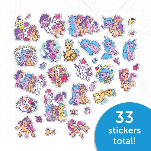 My Little Pony Stickers - 33 Stickers Vinyl Decal Laptop Water Bottle Car Scrapbook Decorations Birthday Favor Party Supplies (2-7)