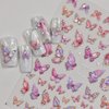 Butterfly Nail Art Stickers Decals Pink Butterfly 5D Embossed Nail Decals Shell Light Butterfly Nail Designs Adhesive Sticker Manicure Accessories for Women Girls DIY Nail Art Decorations Supplies