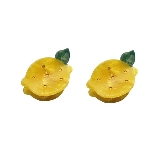 Mini Lemon Hair Clip,Acetate Claw Clips,Hair Clips for Women,Pack of 2