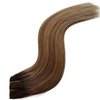 Wirees Human Hair Extensions,Ombre Chocolate Brown to Caramel Blonde Highlights Remy Hair Extensions Balayage Secrect Wire Extensions Natural Straight Hair Flip in Extensions 20 inch 100g