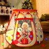 PopUp Princess Tent, Toddler Girl Toys Baby Ball Pit with LED Star Lights, Foldable Kid Play Tent with Carrying Bag, Indoor Outdoor 1 2 3 Year Old Girls Toy Gift for Birthday/Christmas, Red