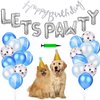 Legendog Dog Birthday Party Supplies Dog Paw Print Balloons Cat Birthday Hat Happy Birthday Banner Foil Balloons Lets Pawty Letters Balloons Decorations