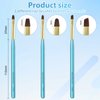 INENK Metal Blue Nail Art Clean Up Brushes for Cleaning Polish Mistakes on the Cuticles, Acetone Resistant Nail Brush, Fingernail Cleaning Brushes for Nail Art and Designs (Round&flat&Bevel)
