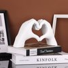 DOVDOV White Gesture Decoration, Modern Love Finger Statue, Modern Art Sculpture Hand Decorated Home Decoration, Creative Wedding Home Table Decoration