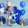 Number 3 Balloon 40 inch, Dark Blue Big Number Balloon, Giant Foil 3 Balloons Number, Helium 3rd Birthday Balloons for Kids Boys Girls Birthday Party Decorations Wedding Anniversary Event Supplies