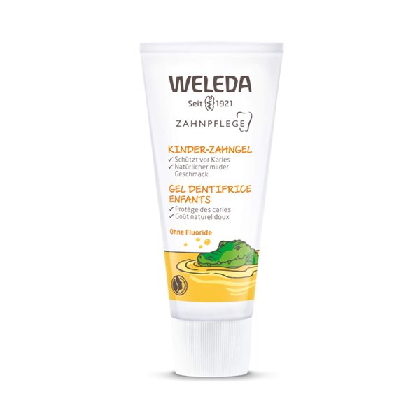 Weleda Oral Care Childrens Tooth Gel, 1.7 Fluid Ounce, Fluoride Free, Spearmint Flavor, Plant Rich Toothpaste with Calendula, Silica and Fennel