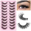 7 Pair False Eyelashes Half Lashes Natural Look Wispy Lashes Mink Eyelashes 16mm Cat Eye Lashes 3/4 Fake Eyelashes, False Eyelashes and Adhesives, False Eyelashes