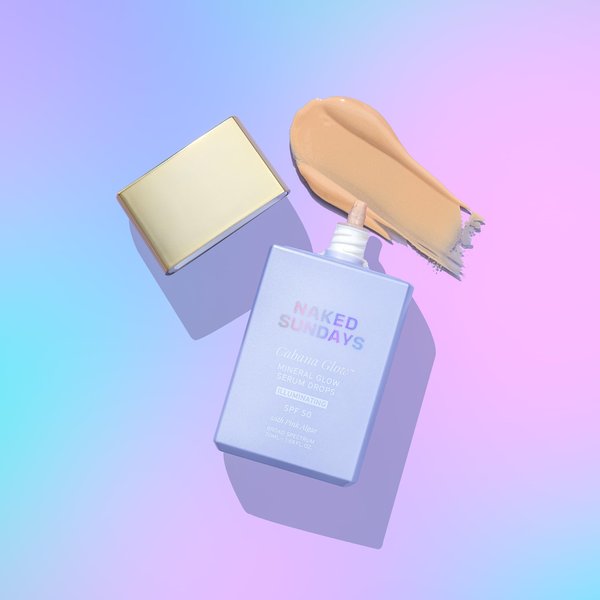 Naked Sundays CabanaGlow™ SPF50+ Mineral Glow Serum Drops in Illuminating, Glowy & Tinted Sunscreen for Face, Zinc Oxide Face SPF, Mineral Face Sunscreen