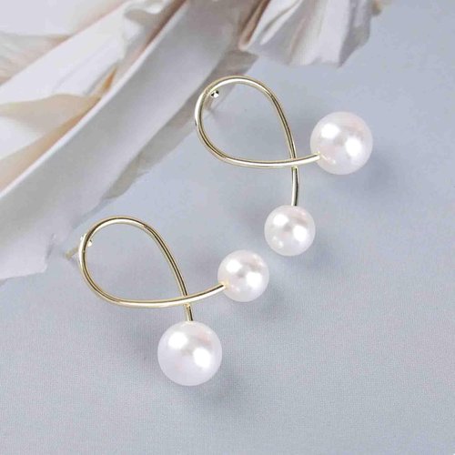 Sttiafay Vintage Pearl Drop Earrings Gold Pearl Stud Earrings Boho Tiny Pearl Earrings Pearl Wedding Earrings Jewelry for Women and Girls Gifts
