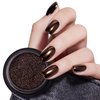Chocolate Brown Chrome Nail Powder Holographic Metallic Mirror Effect Coffee Nail Glitter Dust Acrylic Pigment for Nails Gel Polish Winter Manicure Art Design Decorations