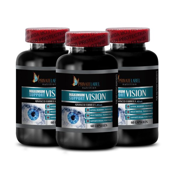 grape seed extract organic - ADVANCED VISION FORMULA - taurine amino acid, Improves Vision, Lutein And Zeaxanthin, organic eye supplements for adults over 50, milk thistle organic - 3 Bottles 180Caps