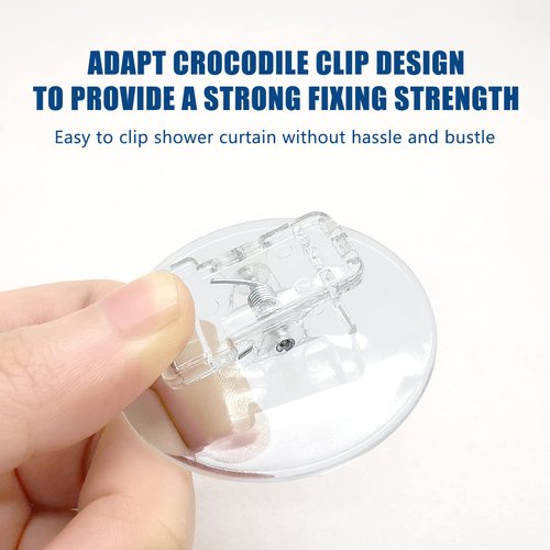 4 Pack Shower Curtain Clips, Windproof Shower Splash Guard，Self Adhesive Shower Curtain Holder for Inside Shower Splash Water Wall,Clear