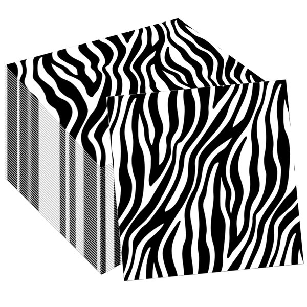 40Pcs Zebra Print Party Napkins Zebra Print Theme Party Paper Napkins Disposable Party Napkins Set Zebra Print Paper Luncheon Napkins Safari Zebra Print Theme Party Supplies