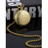 Vintage Pocket Watch Gold Steel Men Watch with Chain for Fathers Day Gift
