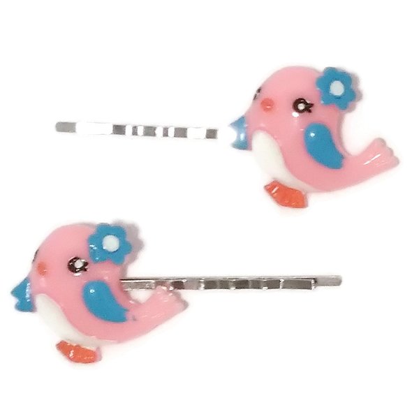 SPRING BIRD Animal Bobby PIn Hair Clip Accessory - Set of 2 Handmade