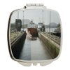 Island Gifting - Image of Large Cargo Ship Entering Miraflores Locks at Panama - Square Compact Mirror - Travel Mirror