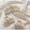 Nenluny 5pcs Pearl Hair Claw Clips for Women Girls Hair Barrette Clamps for Thick Thin Hair Big Banana Jaw Clip Barrettes Fancy Hair Accessories
