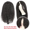 V SHOW V Part Deep Wave Human Hair Wigs Glueless for Women Human Hair No Leave Out Curly Wave Upgrade U Part Wigs 150% Density 22inch Natural Black Color