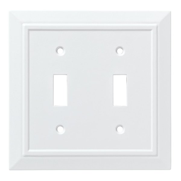 Franklin Brass W35244-PW-C Classic Architecture Wall Plate, Pure White Double Switch Cover Switch Cover, 1-Pack.