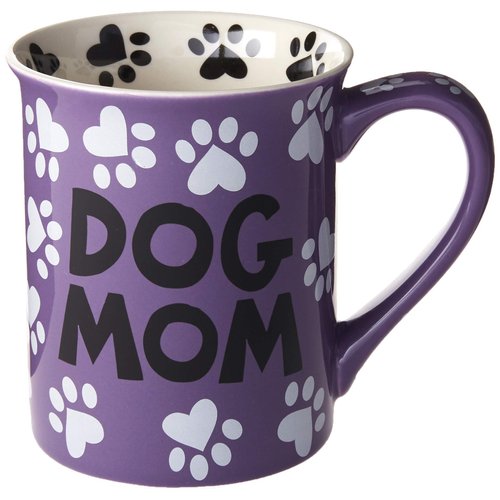 Enesco Our Name is Mud “Dog Mom, 16 oz. Stoneware Mug, 1 Count (Pack of 1), Multi Color