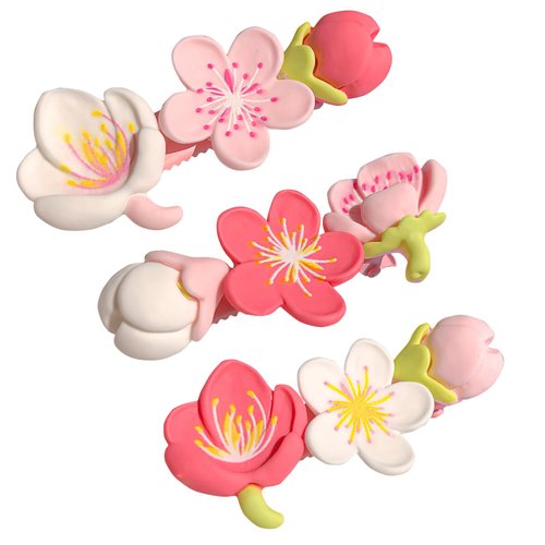 3 Pcs ​Small Hair Clips, Peach Blossom Hair Clip, Flower Hair Claw Clips, Cute Sweet Summer Clip, Hair Accessories​ for Women Girls Bangs Out of Face