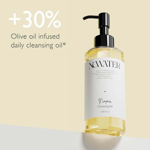 NOWATER No Pore Cleansing Oil | Makeup Cleansing Oil | Pore Cleansing, Blackheads Removal | Olive Oil, Tea Tree, Squalane | Korean Skin Care for face (6.76 fl.oz)
