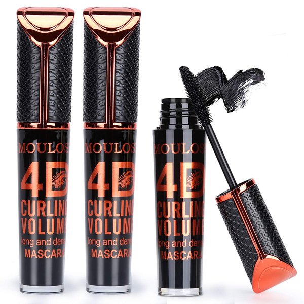 4D Silk Fiber Lash Mascara,Natural Waterproof Smudge-proof Mascara,Natural Thickening Lengthening Mascara No Clumping, No Smudging Lasting All Day (2PCS)