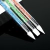3 Pcs Nail Art Sculpture Pen, Dual Tipped Silicone Nail Tools, Silicone Head Acrylic Handle Nail Art Brushes, Rhinestone Nail Polish Carving Pen, Nail Art Tools for Home Salon(Blue, Green, Orange)