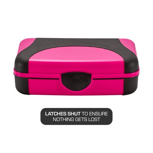 It's Academic Hard Pencil Case, Durable Plastic Pencil Box, Kid-Friendly Colors in Pink & Orange, 2-Pack