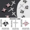 YAEISM 12PCS Planet Nail Charms and 3D Cross Nail Charms Heart Shape Nail Art Crystal Shiny Nail Gems Rhinestones for DIY Crafts Jewelry Decoration