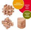 Brain Teaser Puzzle 3Pcs Unlock Interlock Game IQ Test Wooden Toy 3D Unlock Interlock Puzzle Magic Ball Brain Teaser Toy Puzzles for Adults …