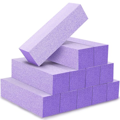 Maryton Nail Buffer Blocks, Professional 4 Way Buffing Block Files 100/180 Medium Grit for Natural and Acrylic Nails, 12 PCS